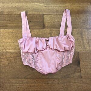 Urban Outfitters / Out From Under Pink Satin Corset Top